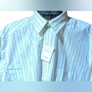 New W Tags. Button Shirt. The Men's Store.Long sleeve. White/ blue & light pink